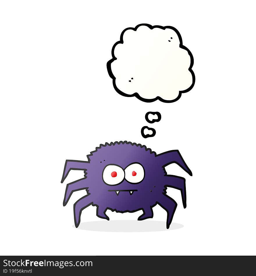 freehand drawn thought bubble cartoon spider