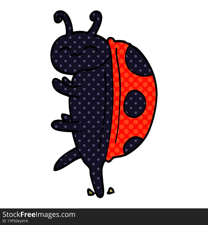 cute cartoon doodle ladybug