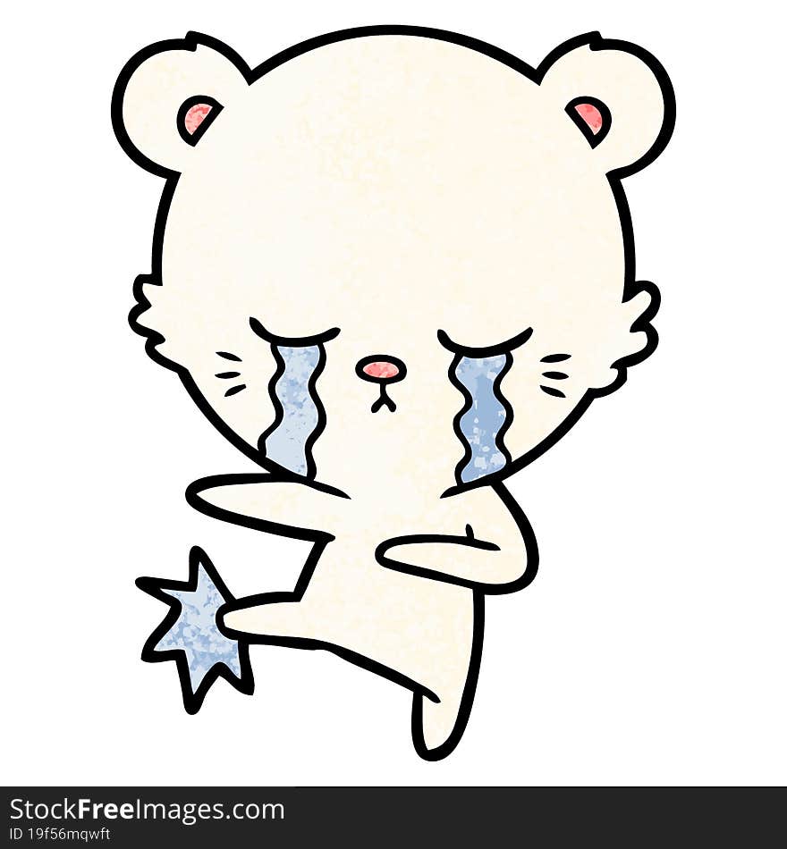 crying cartoon polarbear. crying cartoon polarbear