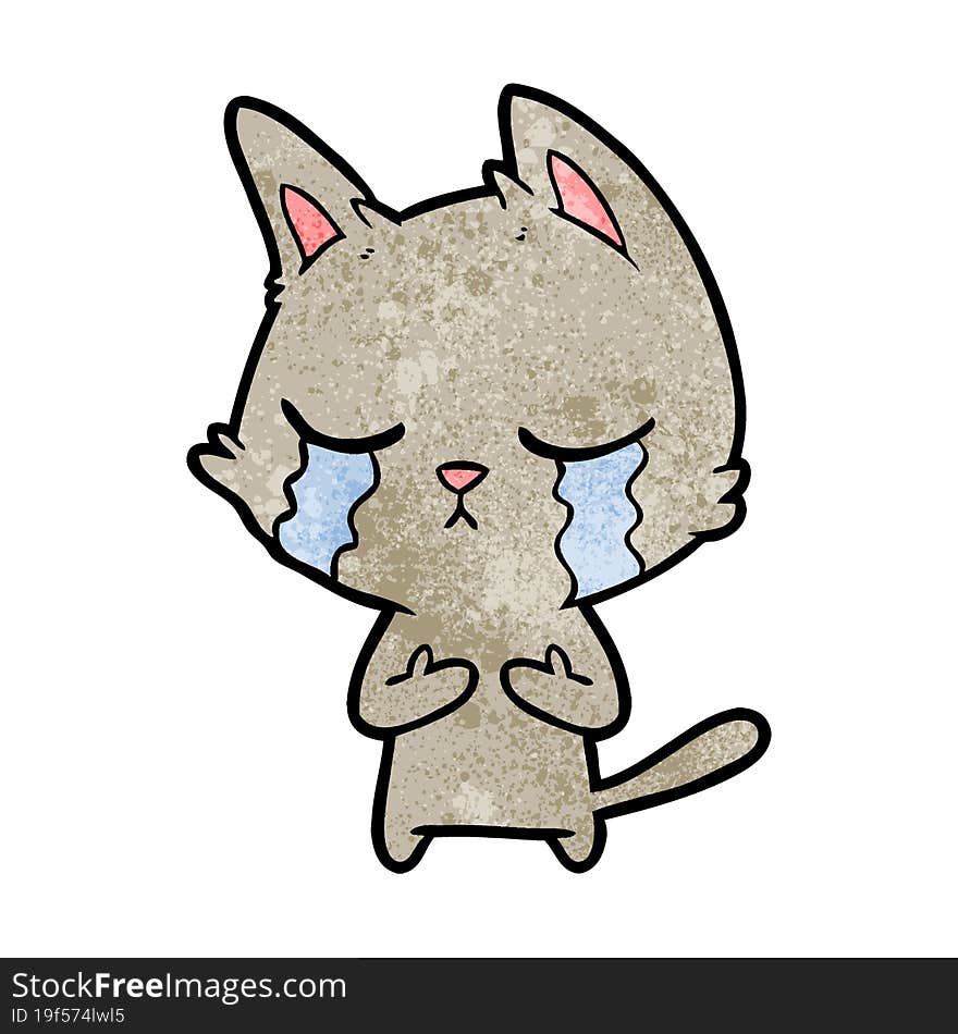 crying cartoon cat. crying cartoon cat