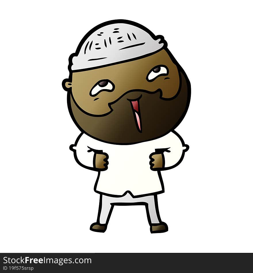 cartoon happy bearded man. cartoon happy bearded man