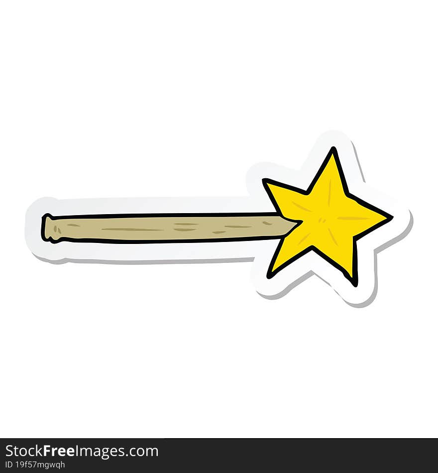 sticker of a cartoon magic wand