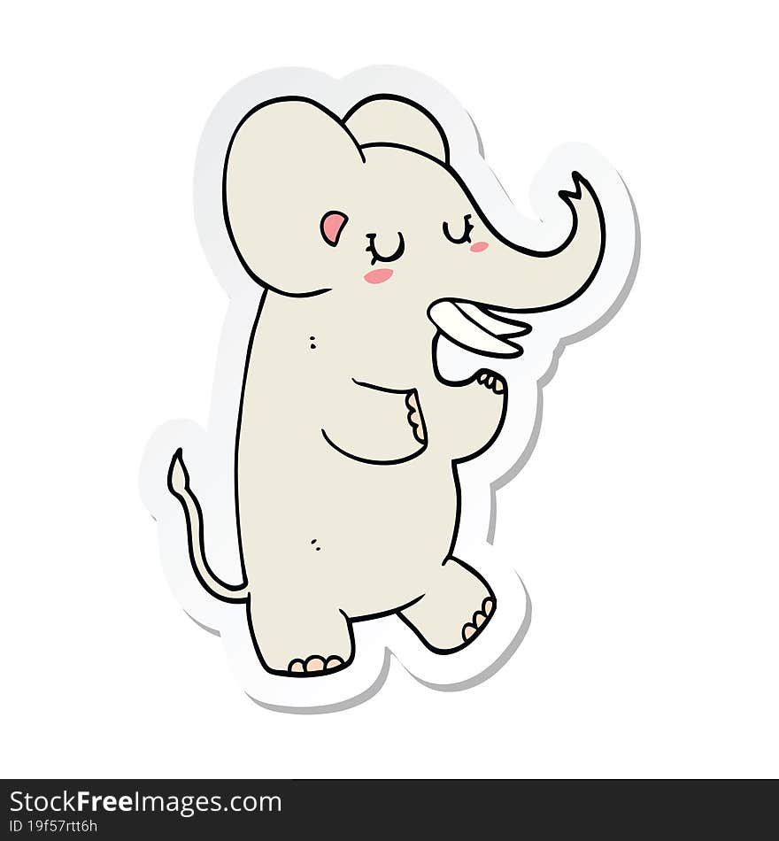 Sticker Of A Cartoon Elephant