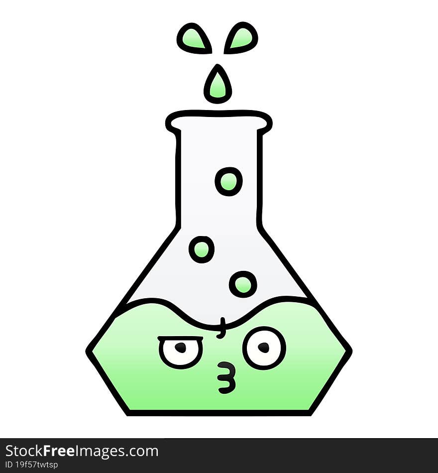 gradient shaded cartoon science beaker