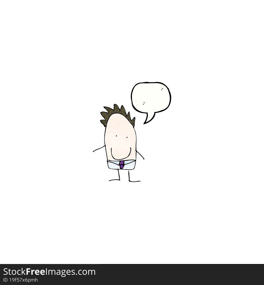 child\'s drawing of a dad with speech bubble cartoon