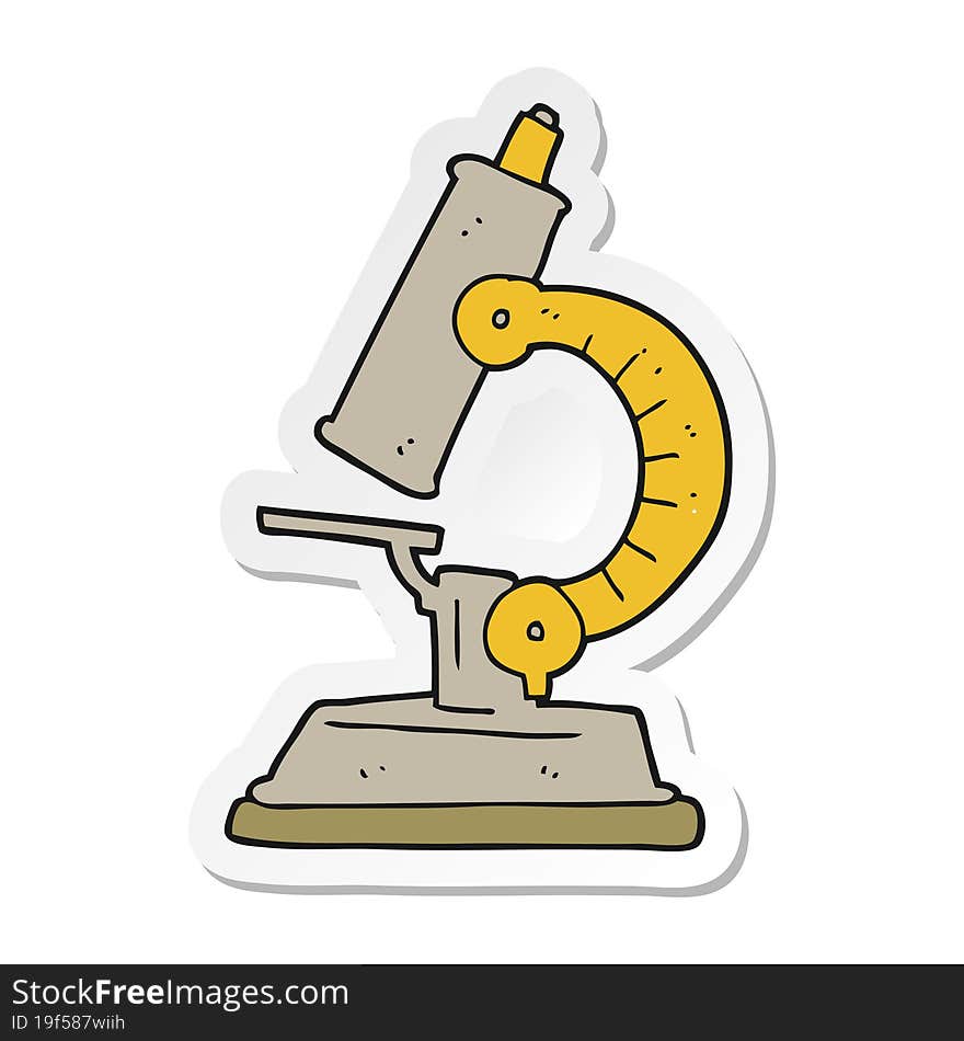 sticker of a cartoon microscope