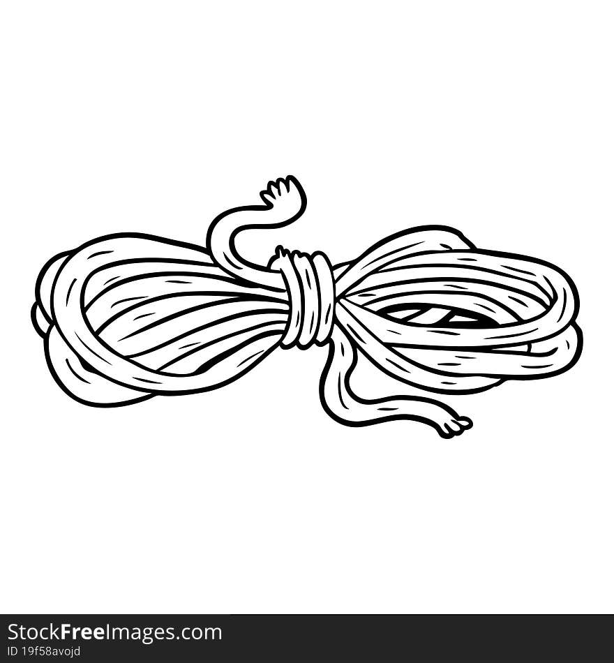 line drawing of a rope. line drawing of a rope