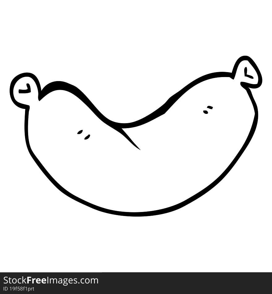 line drawing cartoon sausage