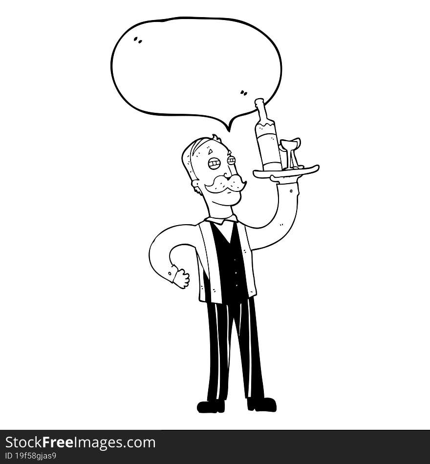 speech bubble cartoon waiter