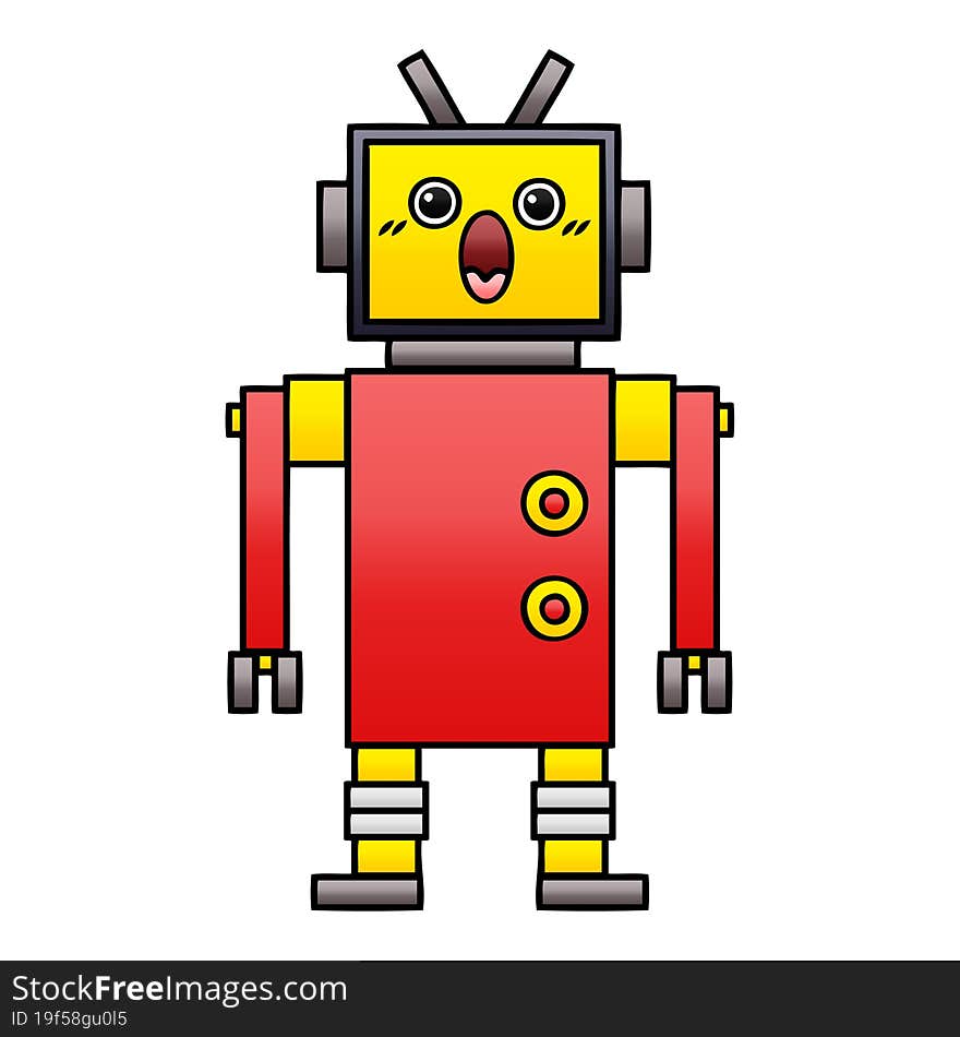 gradient shaded cartoon robot