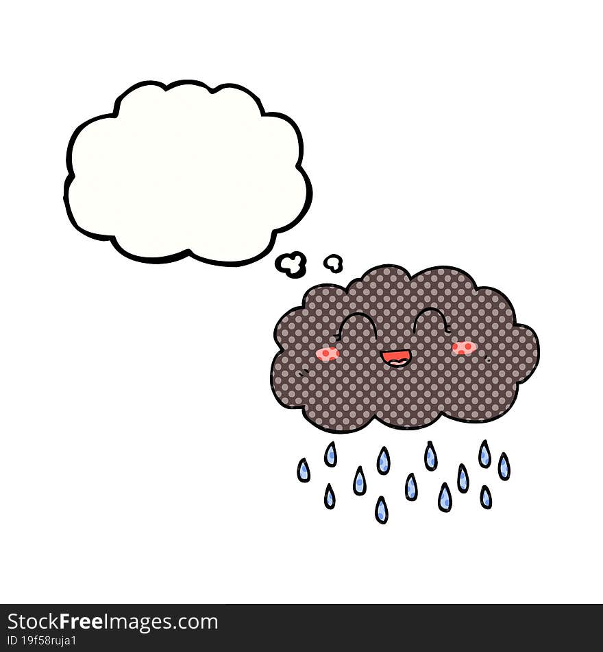 thought bubble cartoon rain cloud