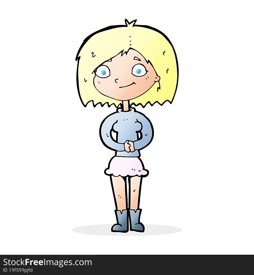 Cartoon Happy Woman