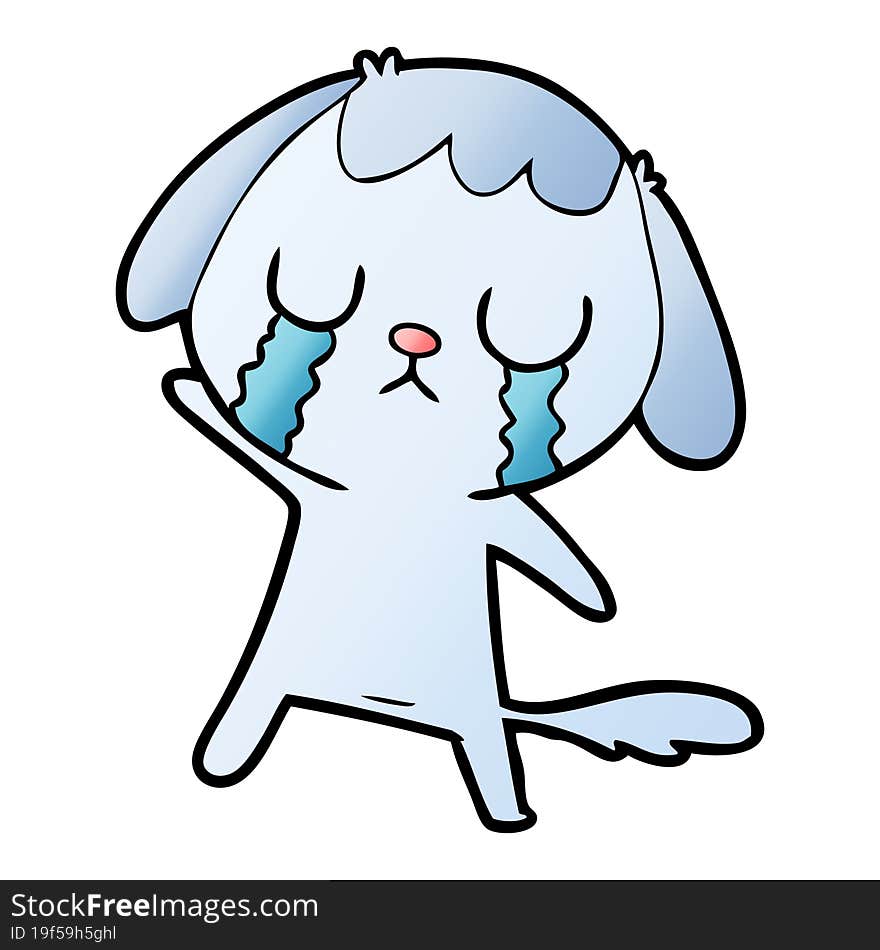 cute cartoon dog crying. cute cartoon dog crying