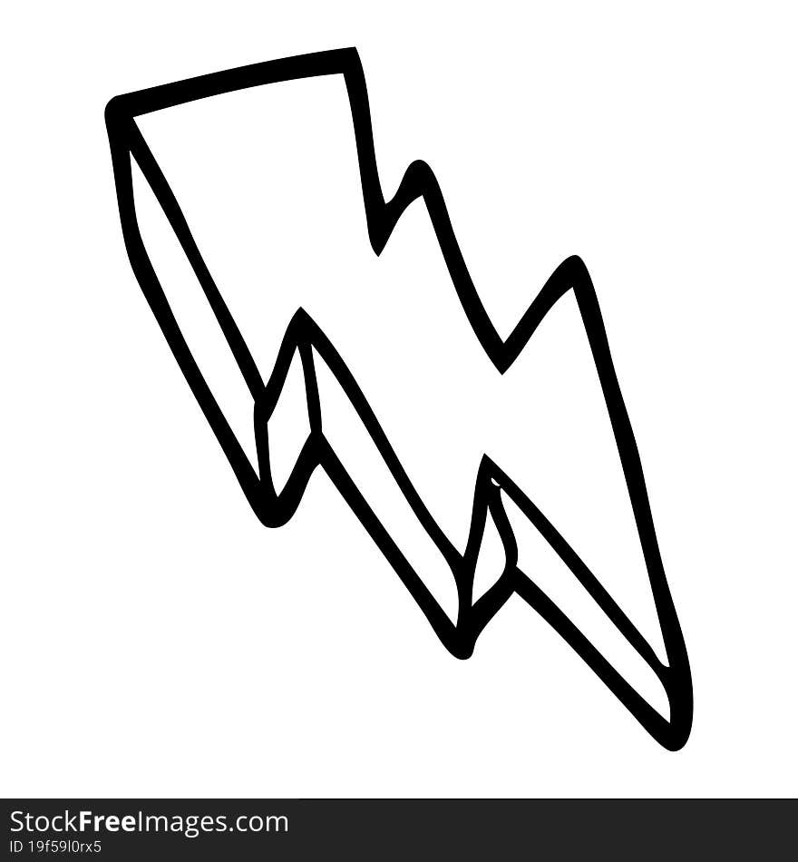 line drawing cartoon lightning bolt