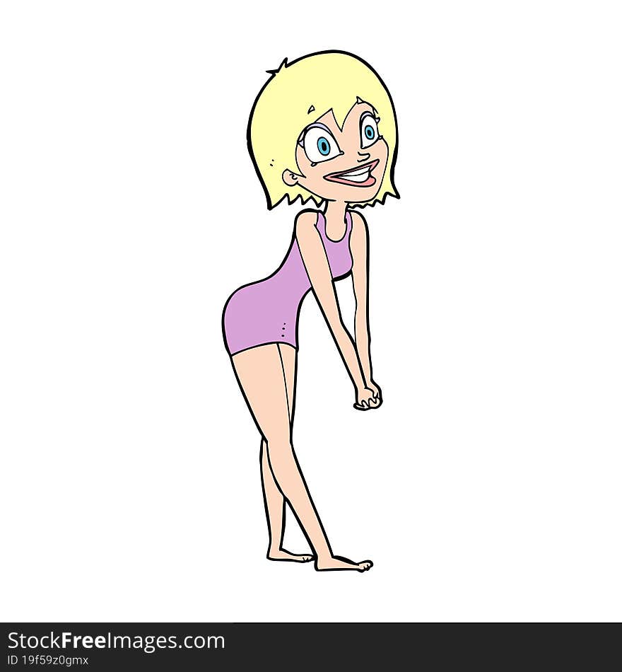 Cartoon Excited Woman