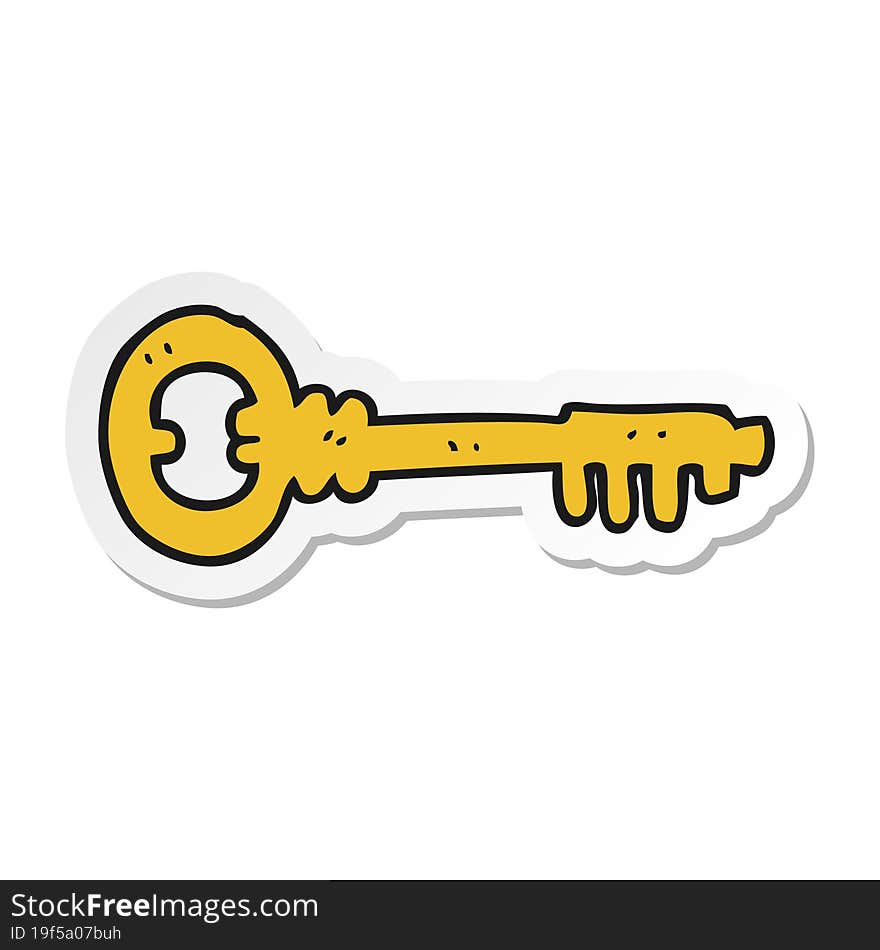 sticker of a cartoon key