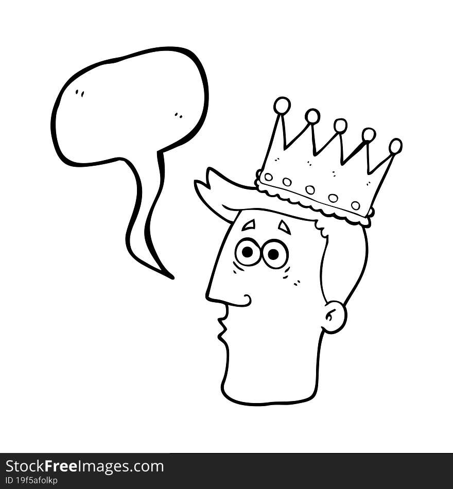 Speech Bubble Cartoon Kings Head