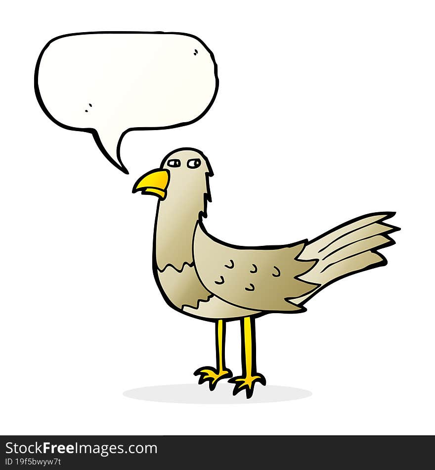 Cartoon Bird With Speech Bubble