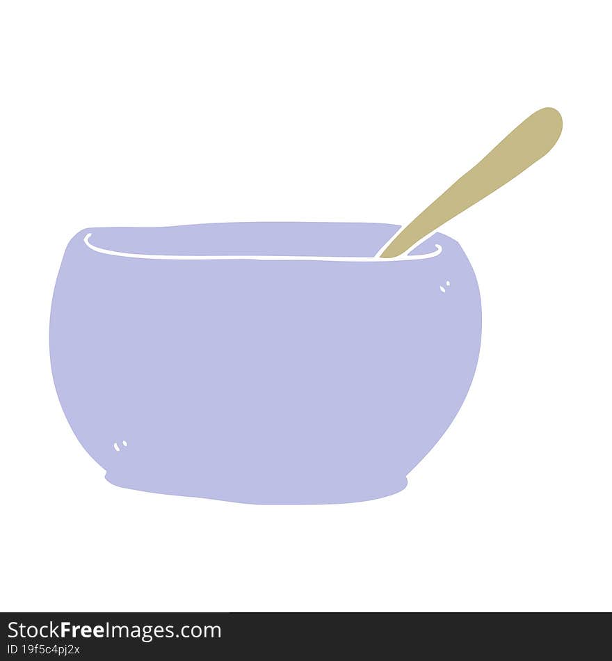 flat color style cartoon soup bowl