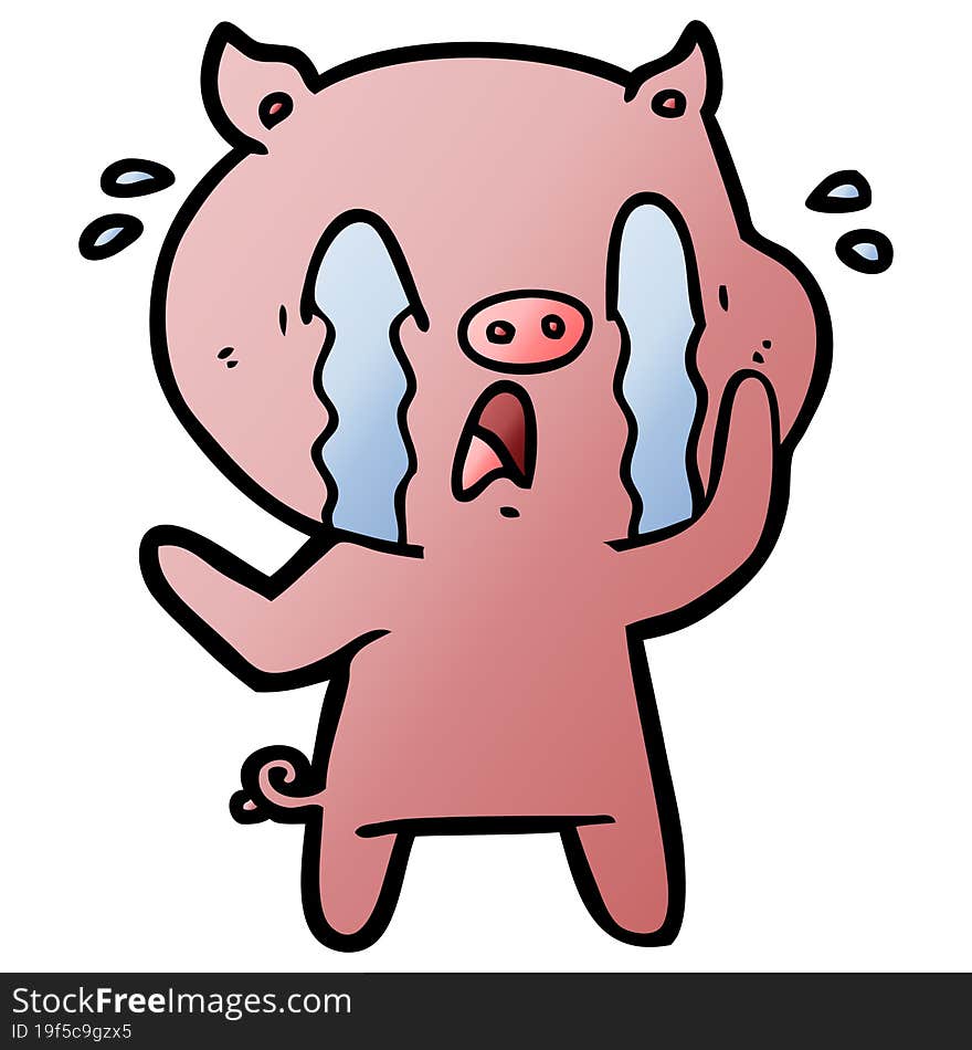 crying pig cartoon. crying pig cartoon