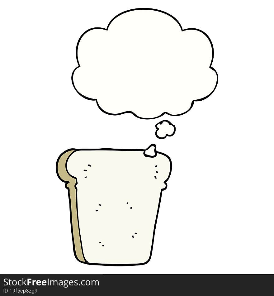 cartoon slice of bread and thought bubble