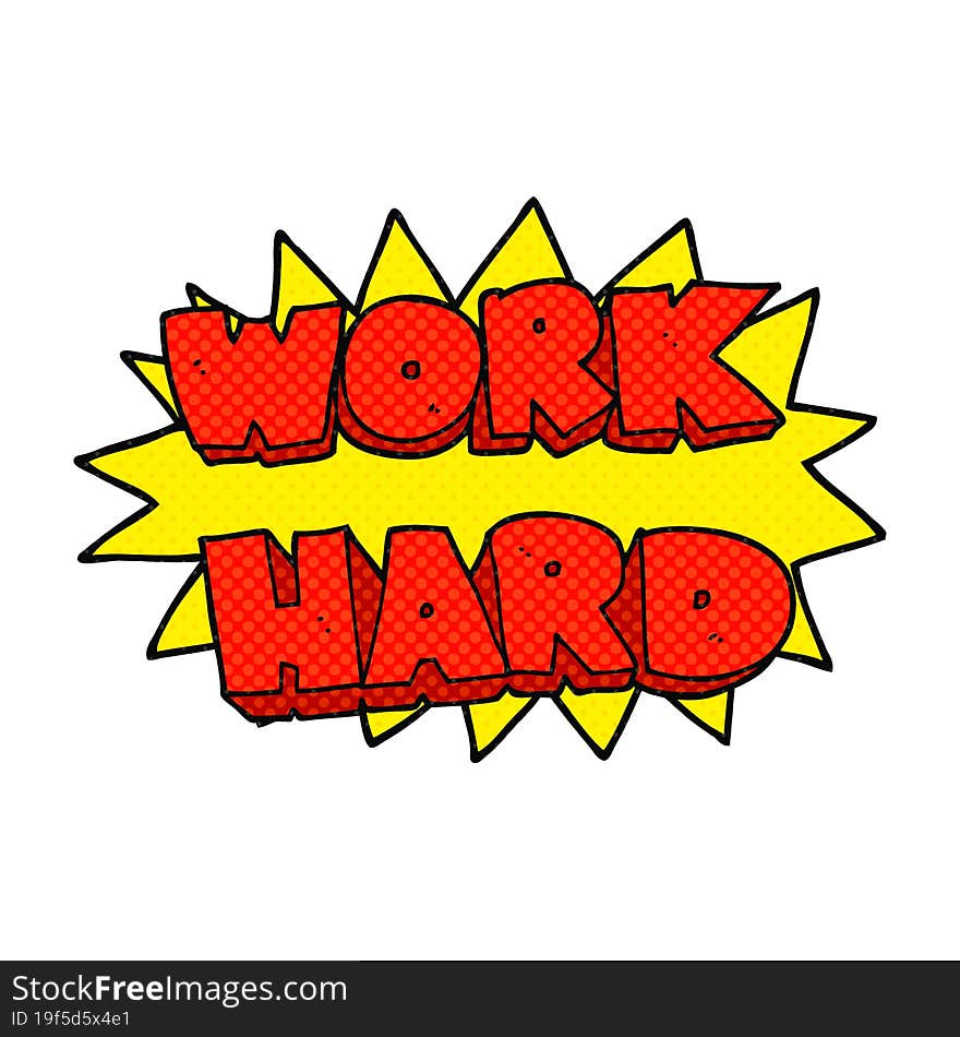 cartoon work hard symbol