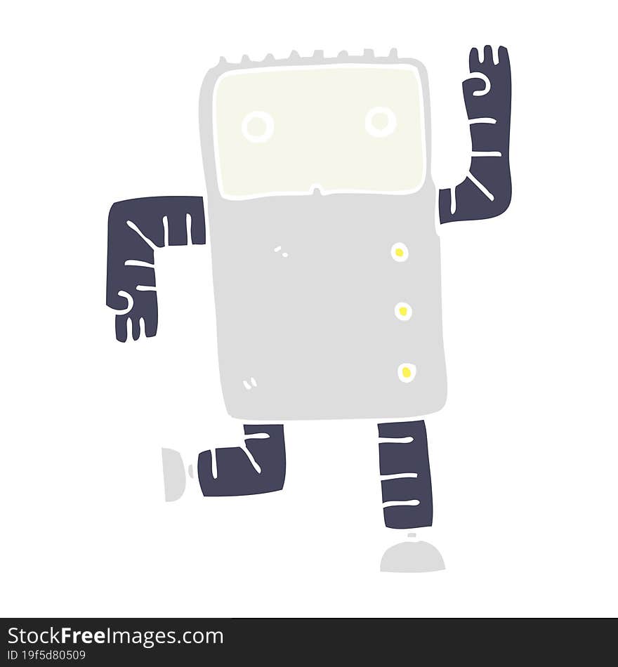 flat color style cartoon robot