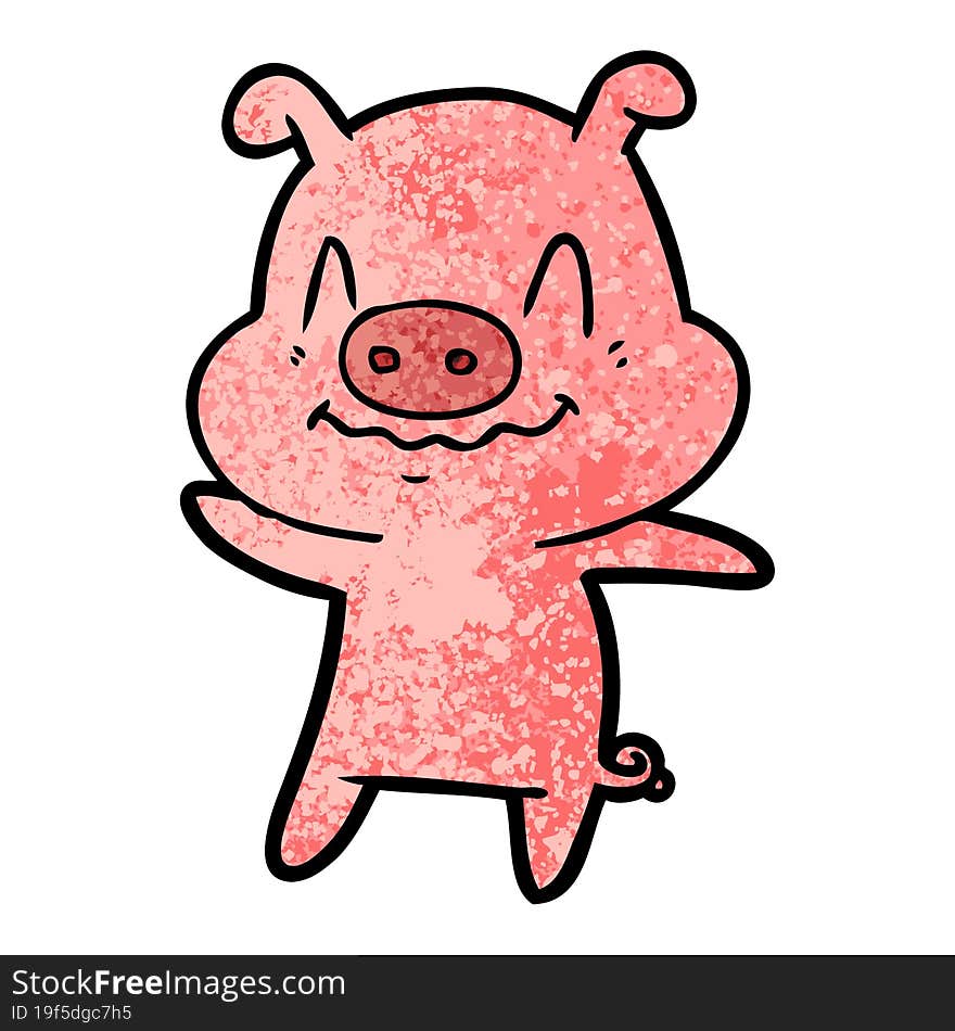 nervous cartoon pig. nervous cartoon pig