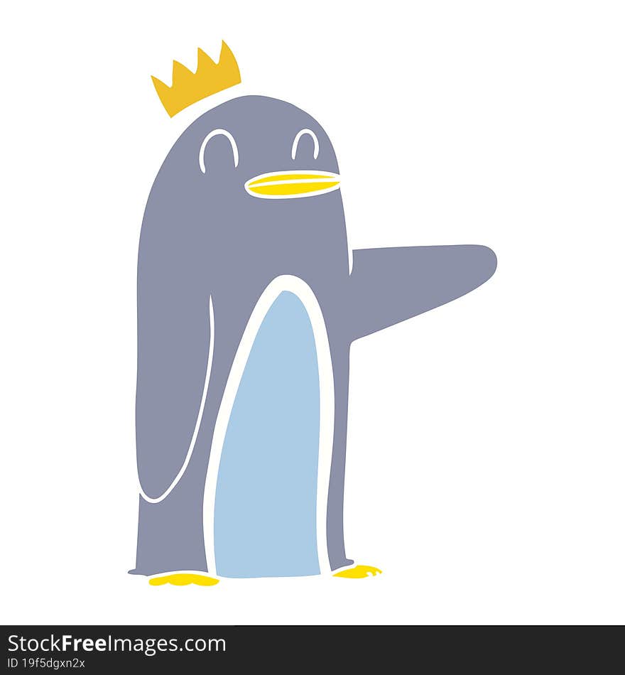 flat color style cartoon emperor penguin