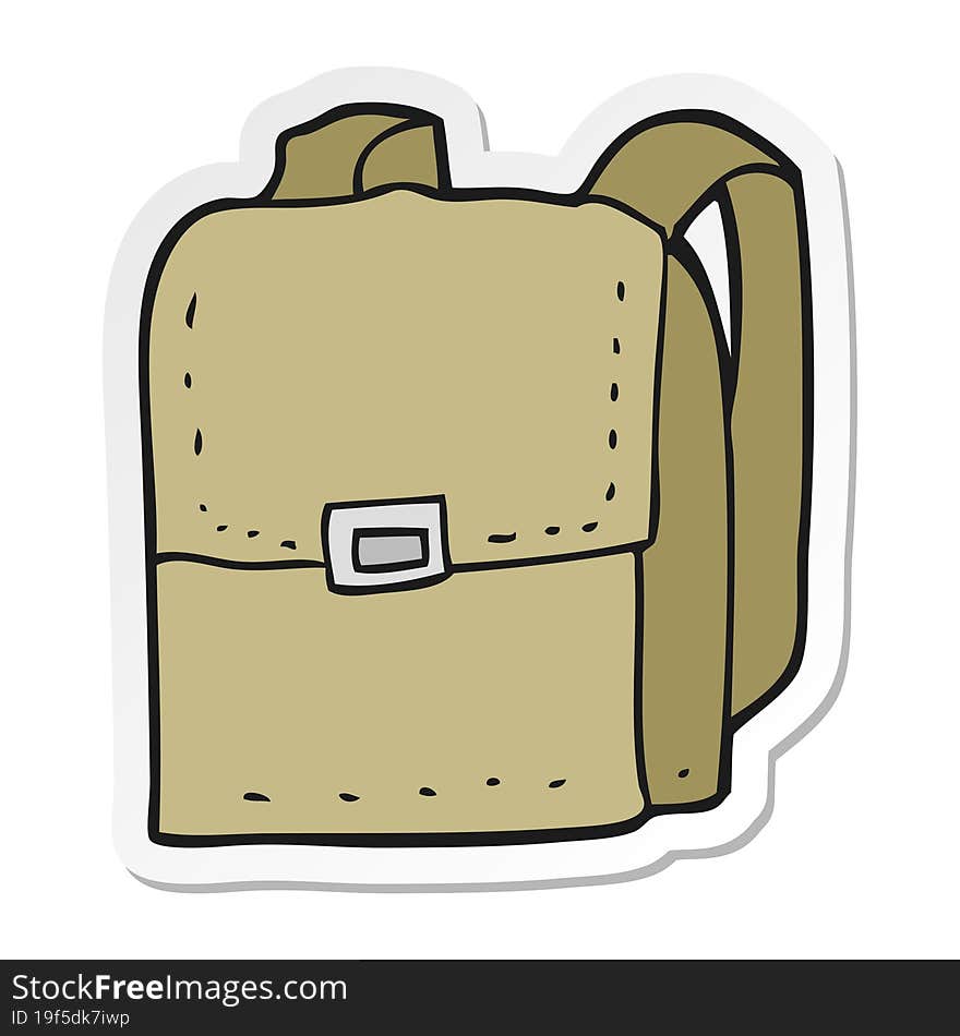 Sticker Of A Cartoon Bag