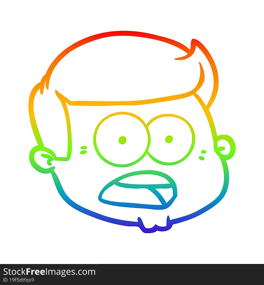 rainbow gradient line drawing cartoon male face