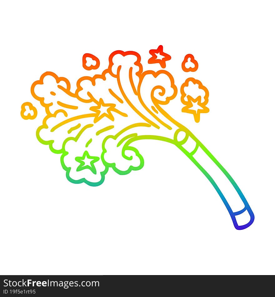 rainbow gradient line drawing cartoon magic trick