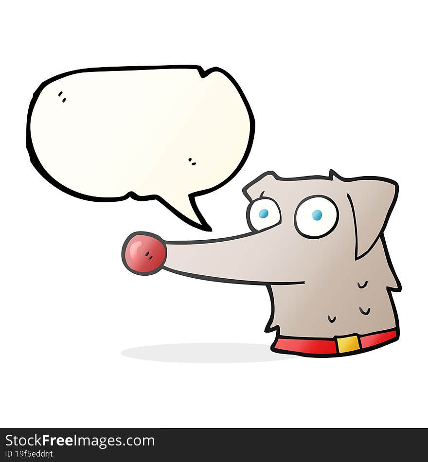 Speech Bubble Cartoon Dog With Collar