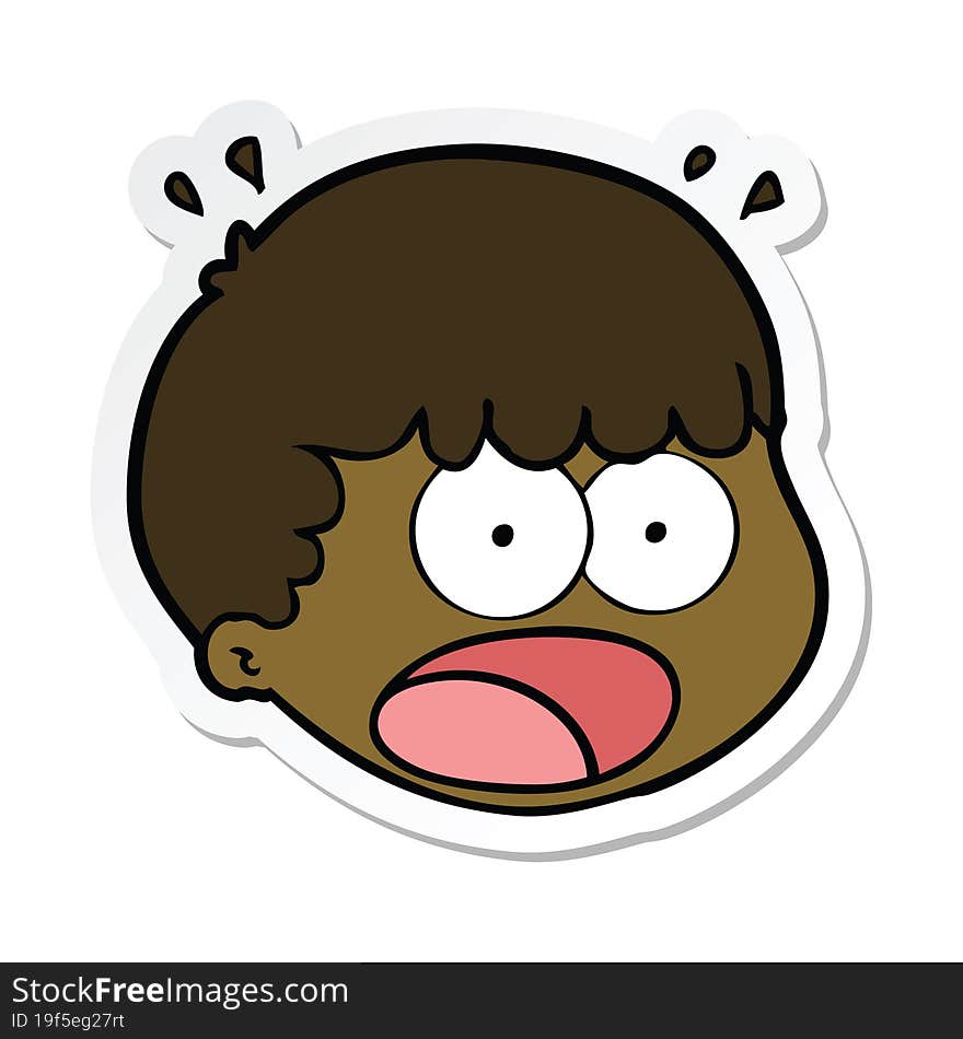 sticker of a cartoon male face