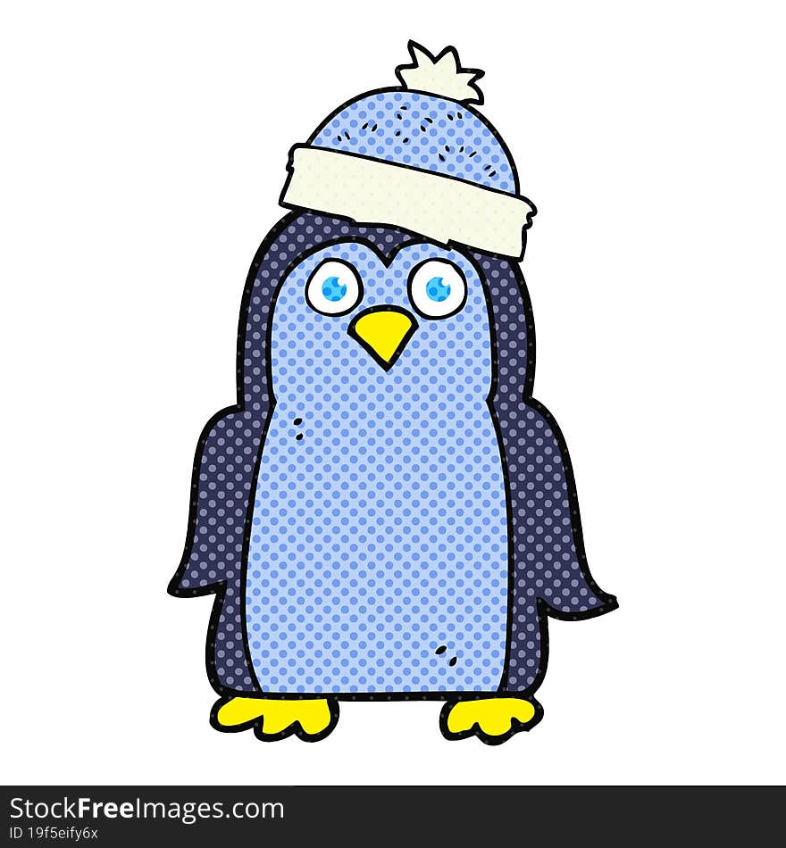 freehand drawn cartoon penguin