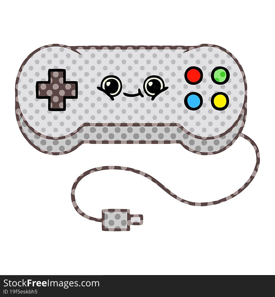 comic book style cartoon game controller