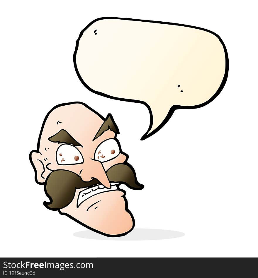 cartoon angry old man with speech bubble