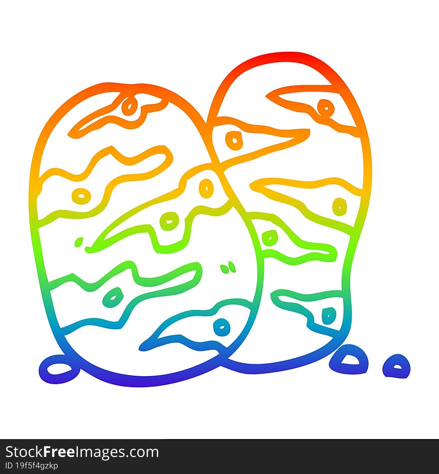 rainbow gradient line drawing cartoon potatoes