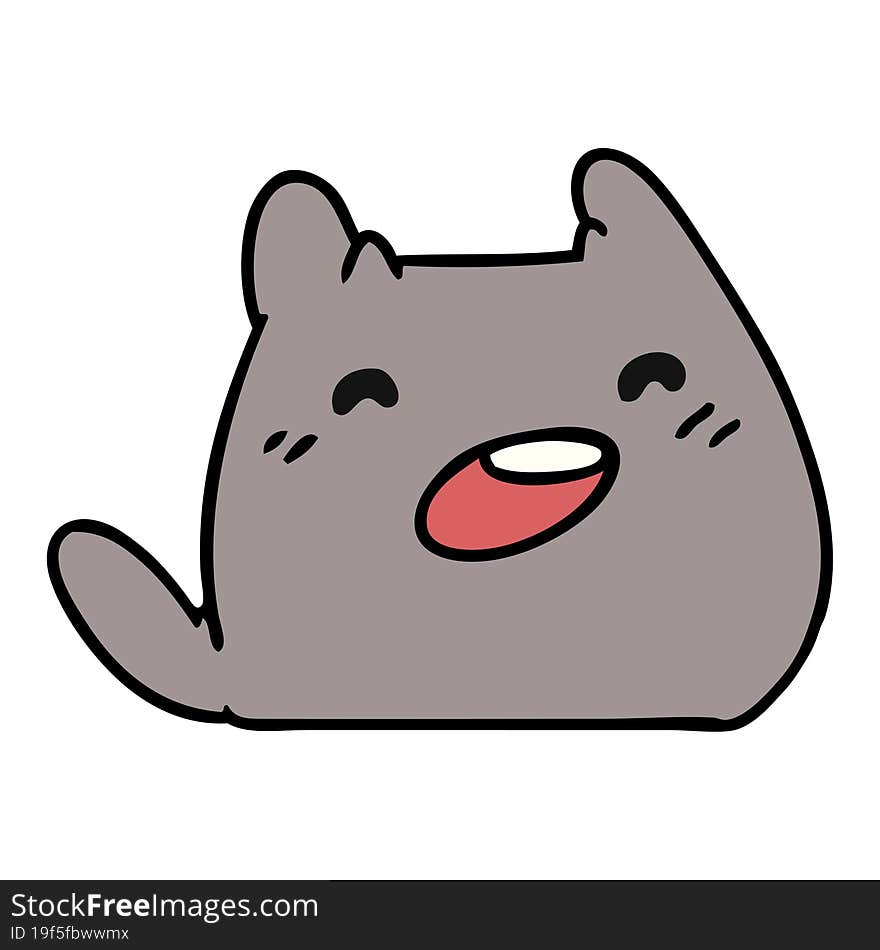 cartoon illustration of a kawaii cat. cartoon illustration of a kawaii cat