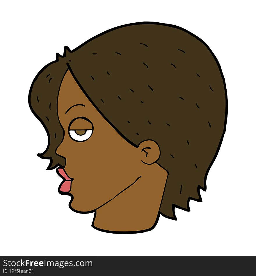 Cartoon Woman Raising Eyebrow