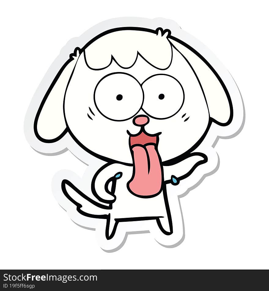 sticker of a cute cartoon dog