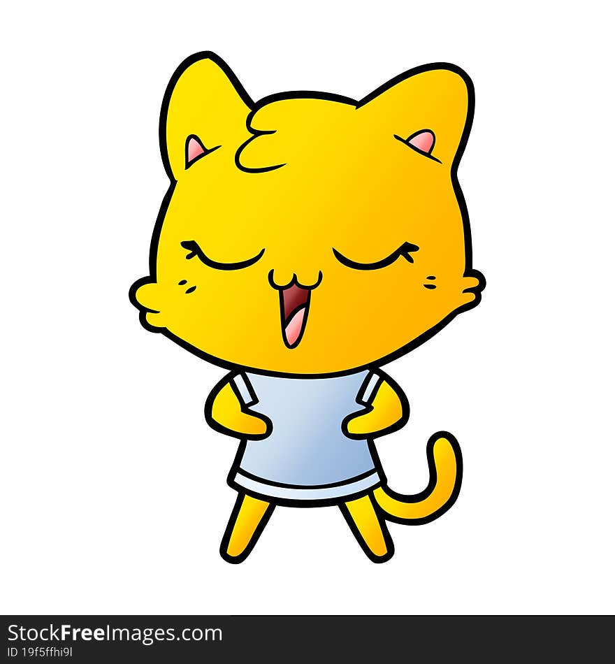 happy cartoon cat. happy cartoon cat