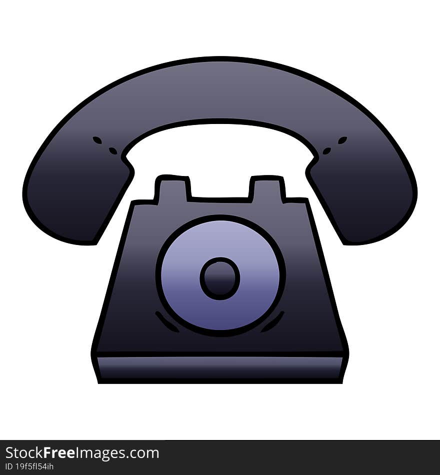 Gradient Shaded Cartoon Old Telephone