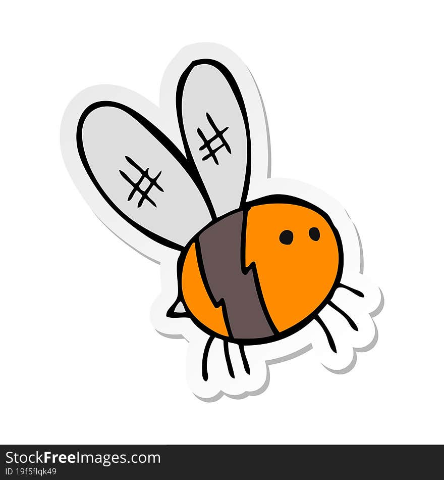 sticker of a cartoon bee