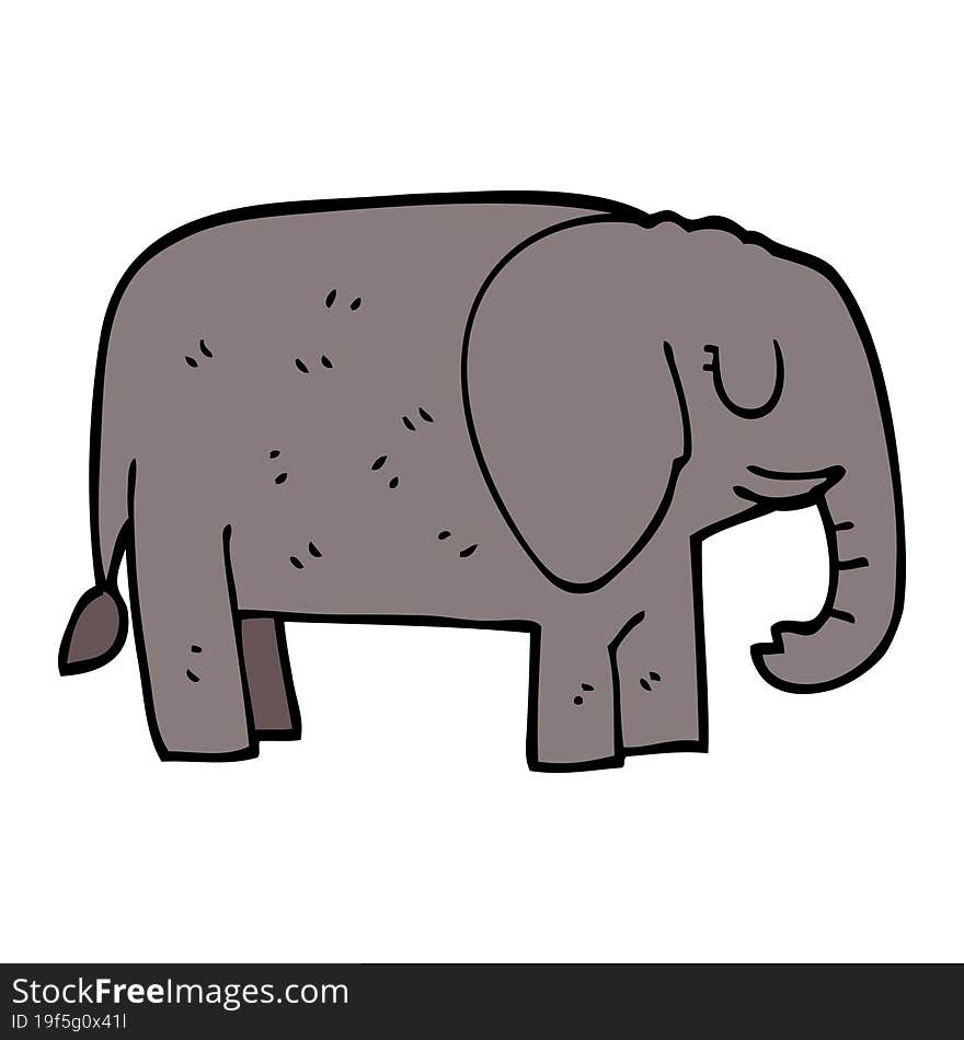 cartoon doodle elephant standing still