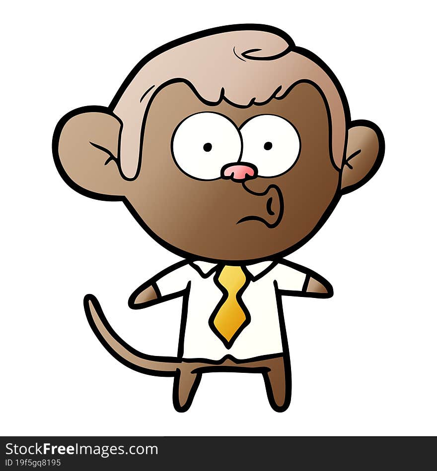 cartoon office monkey. cartoon office monkey