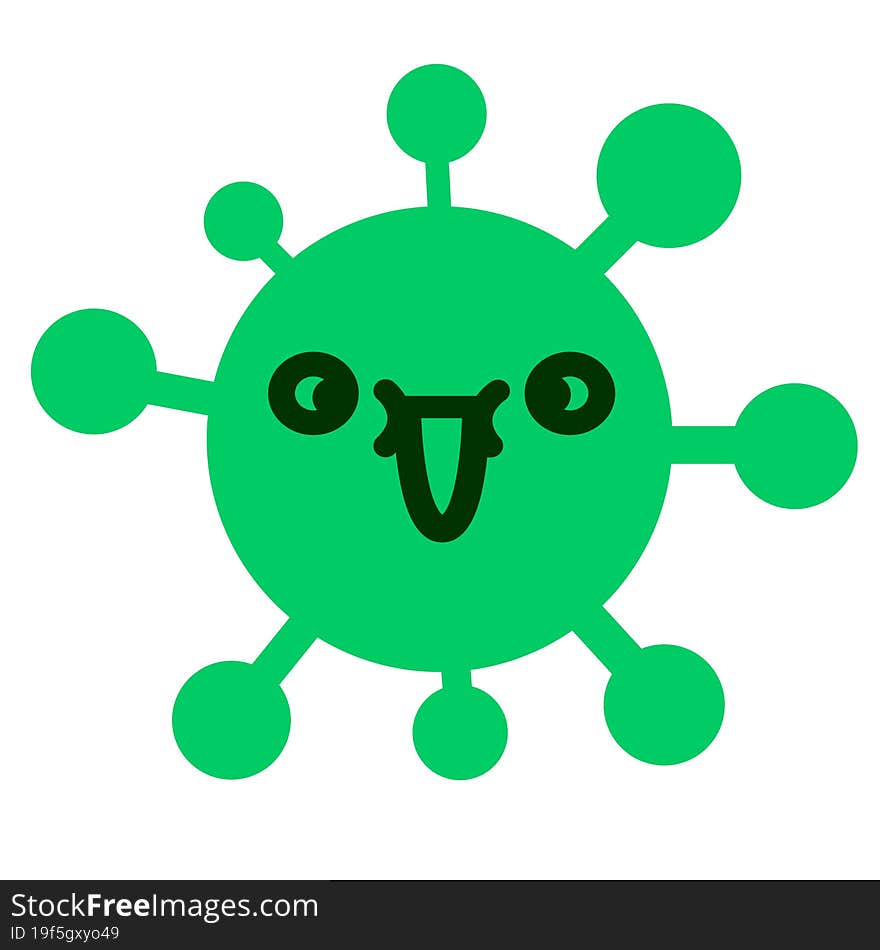 cute happy cross eyed virus