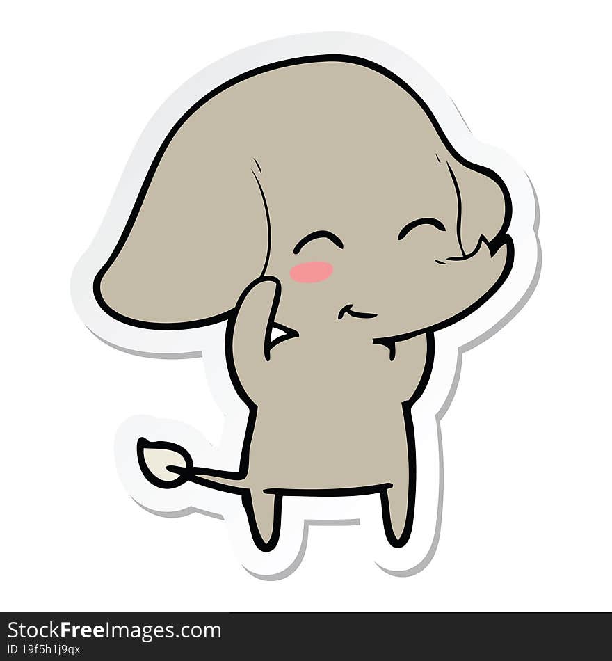 sticker of a cute cartoon elephant