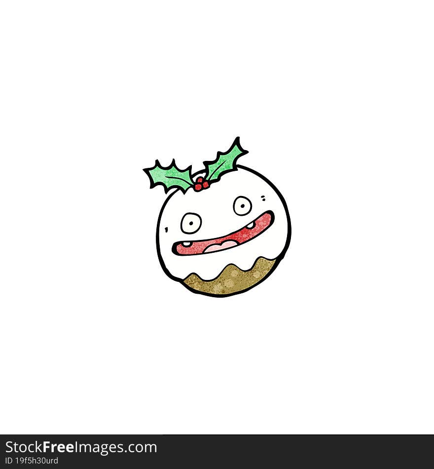 cartoon christmas pudding