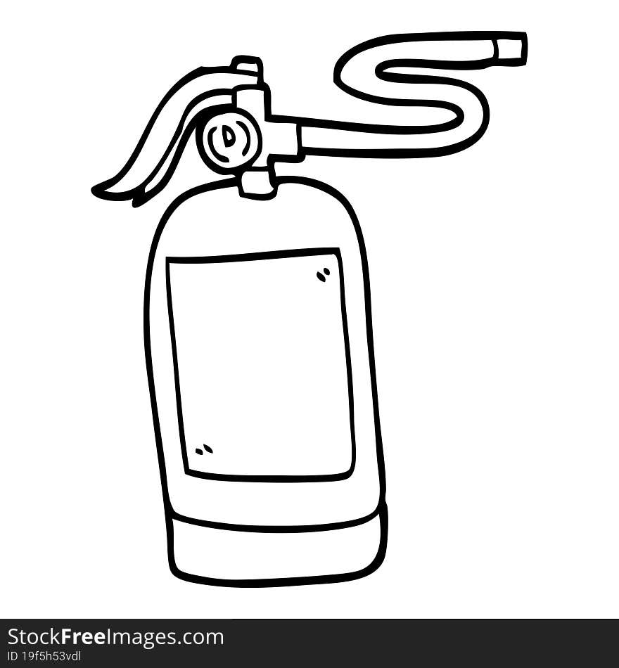 line drawing cartoon fire extinguisher